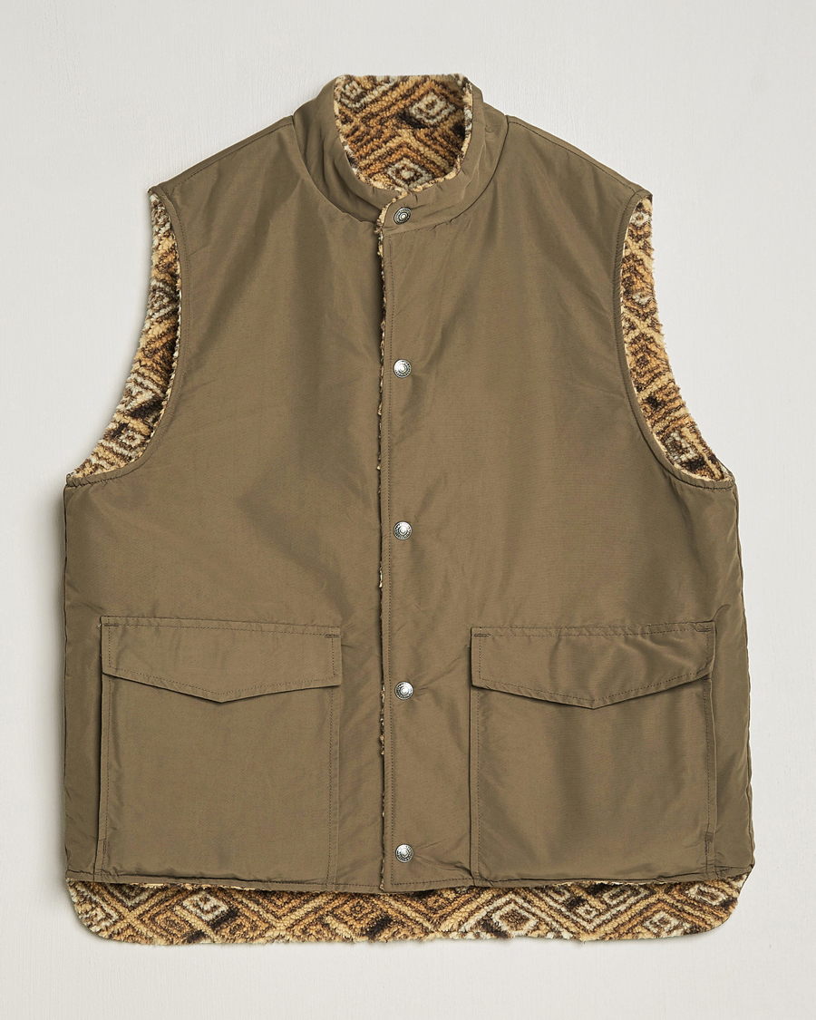 Herr | Jackor | orSlow | Reversible Kuba Vest Army Green