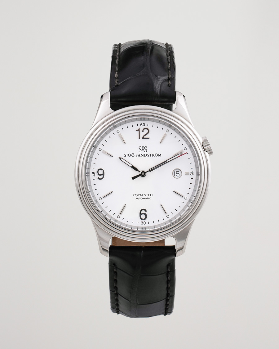 Herr | Sjöö Sandström Pre-Owned Royal Steel Classic 41mm SS-1841-1 Steel White | Sjöö Sandström Pre-Owned | Royal Steel Classic 41mm SS-1841-1 Steel White
