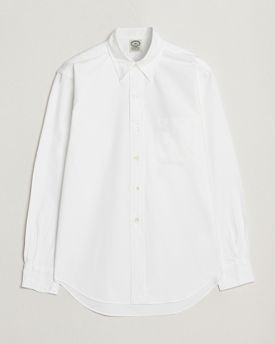Herr | Skjortor | Kamakura Shirts | Vintage Ivy Oxford Button Down Shirt White