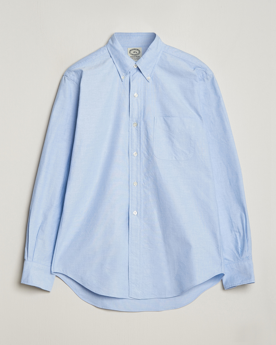 Herr | Skjortor | Kamakura Shirts | Vintage Ivy Oxford Button Down Shirt Light Blue