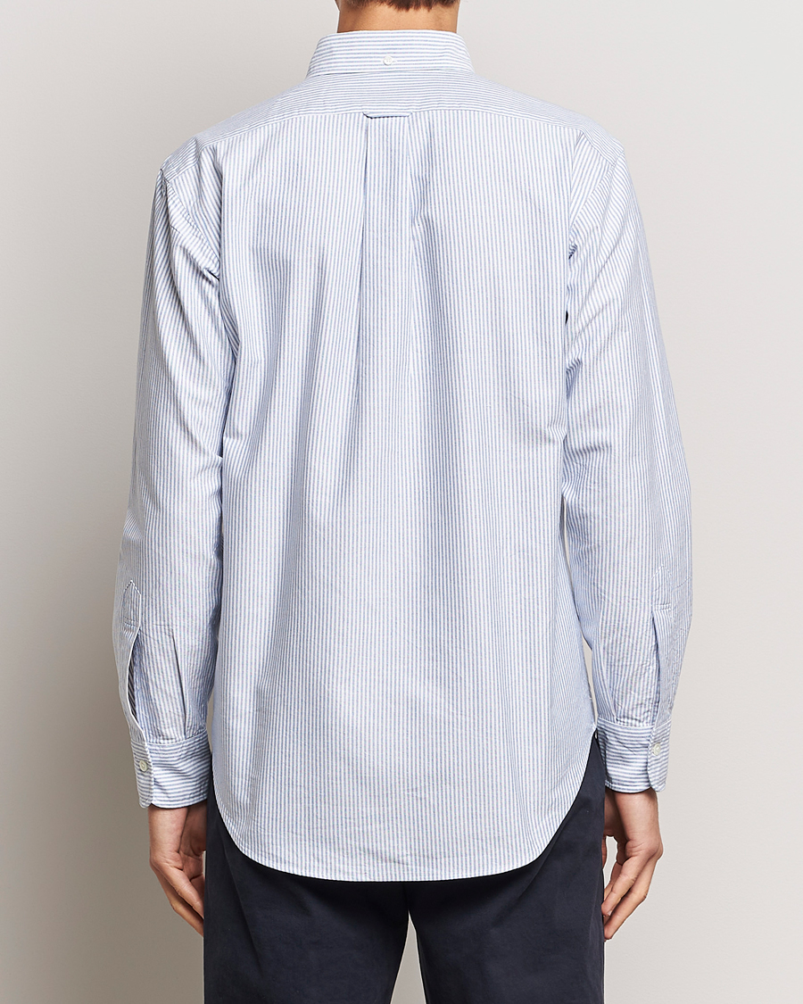 Herr | Skjortor | Kamakura Shirts | Vintage Ivy Oxford Button Down Shirt Blue Stripe