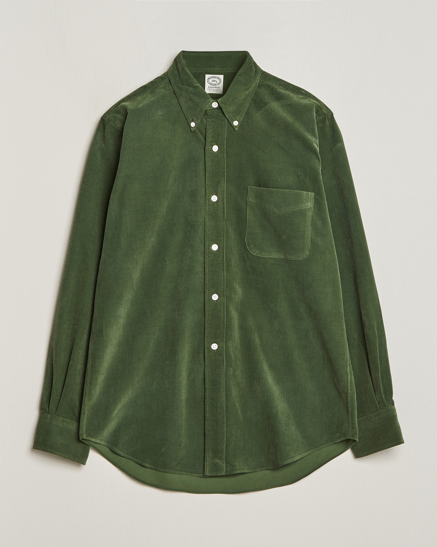 Herr | Skjortor | Kamakura Shirts | Vintage Ivy Japanese Corduroy Shirt Green