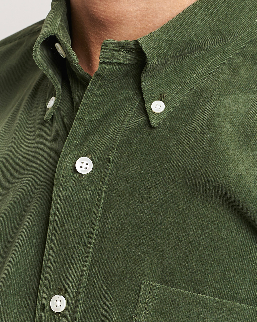 Herr | Skjortor | Kamakura Shirts | Vintage Ivy Japanese Corduroy Shirt Green