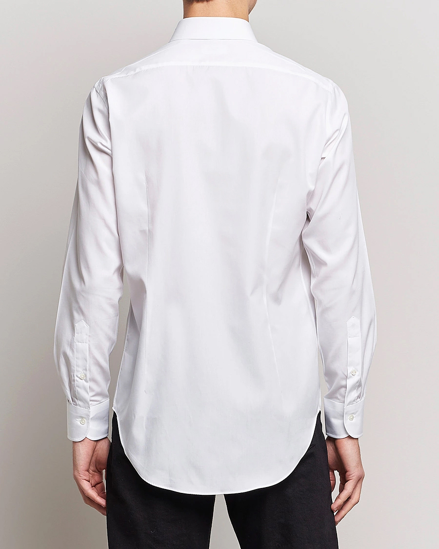 Herr | Skjortor | Kamakura Shirts | Slim Fit Broadcloth Shirt White