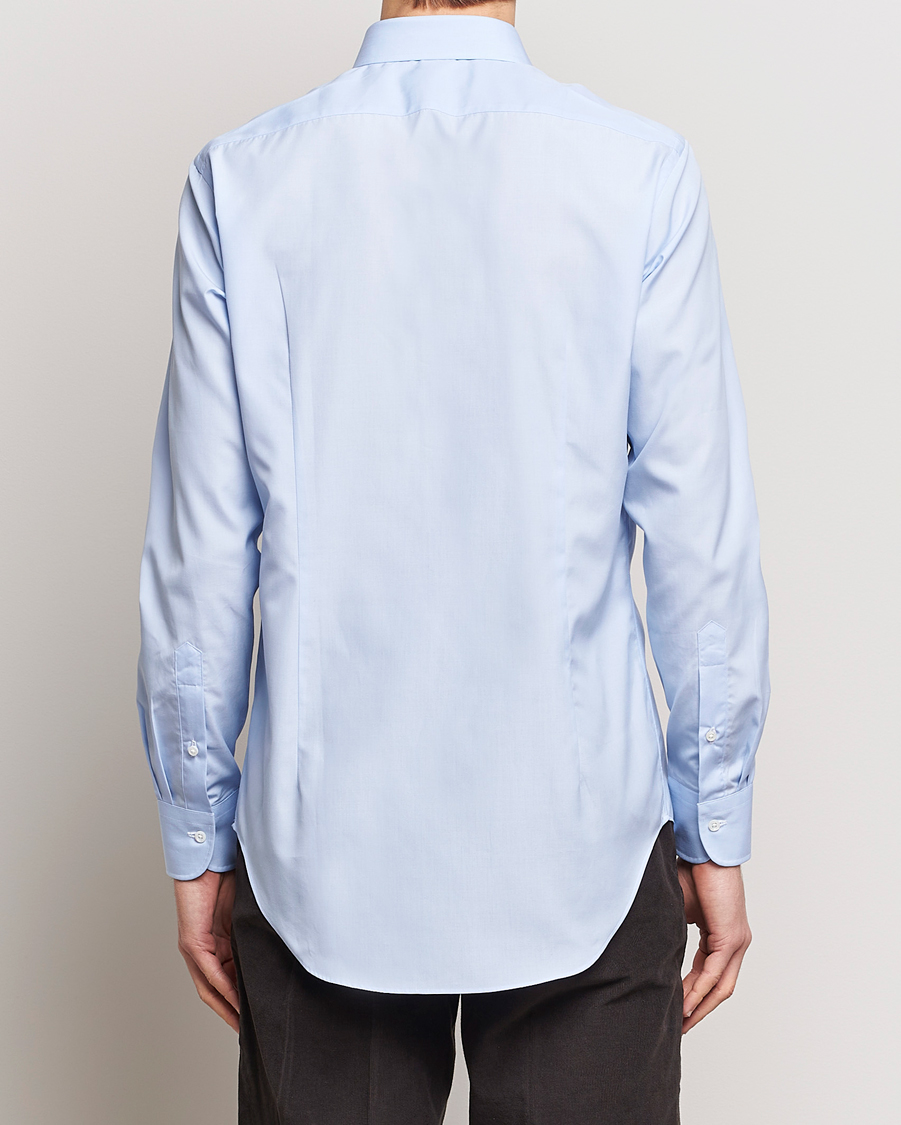 Herr | Skjortor | Kamakura Shirts | Slim Fit Broadcloth Shirt Light Blue