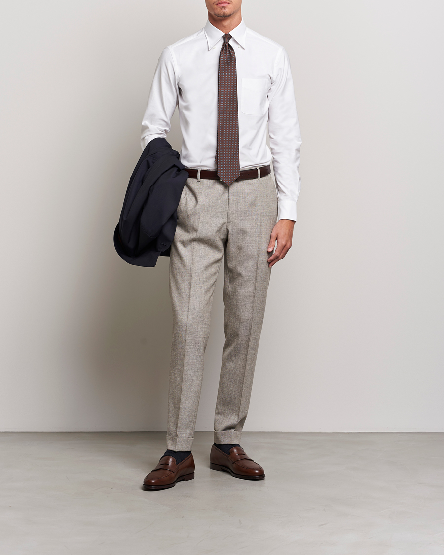 Herr | Skjortor | Kamakura Shirts | Slim Fit Oxford Button Down Shirt White