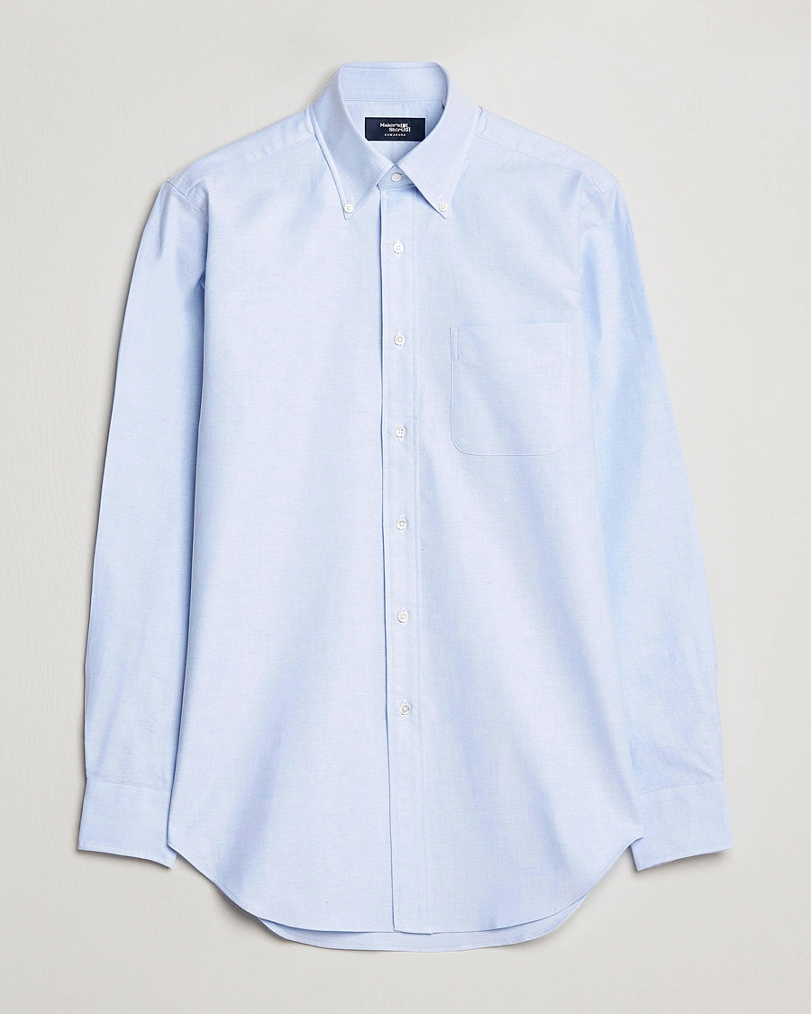 Herr | Skjortor | Kamakura Shirts | Slim Fit Oxford Button Down Shirt Light Blue