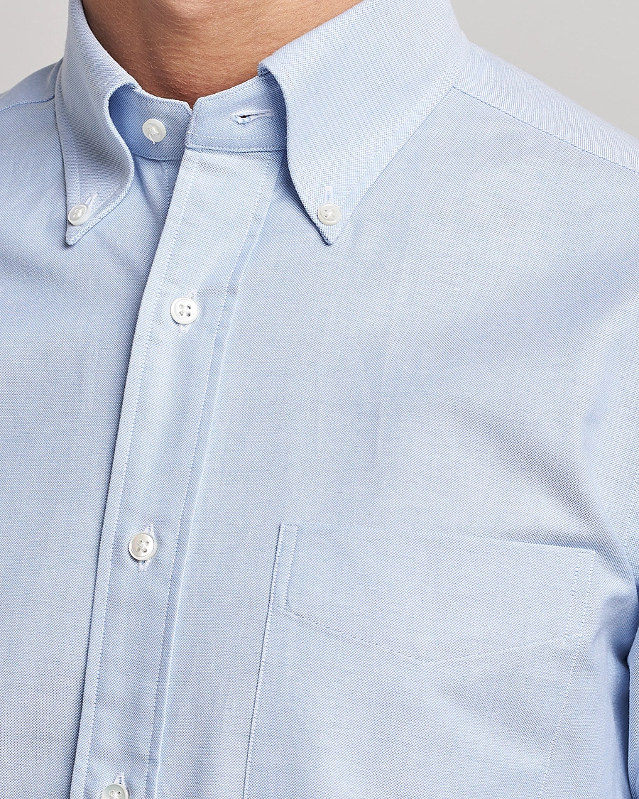 Herr | Skjortor | Kamakura Shirts | Slim Fit Oxford Button Down Shirt Light Blue