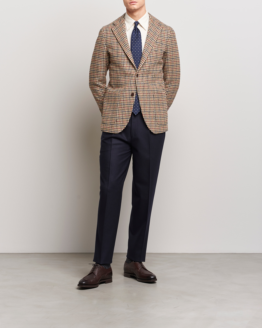 Herr | Kavajer | Beams F | Harris Tweed Gunclub Check Blazer Brown