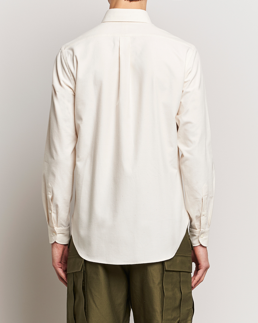 Herr | Skjortor | Beams F | Cotton Flannel Button Down Shirt Off White
