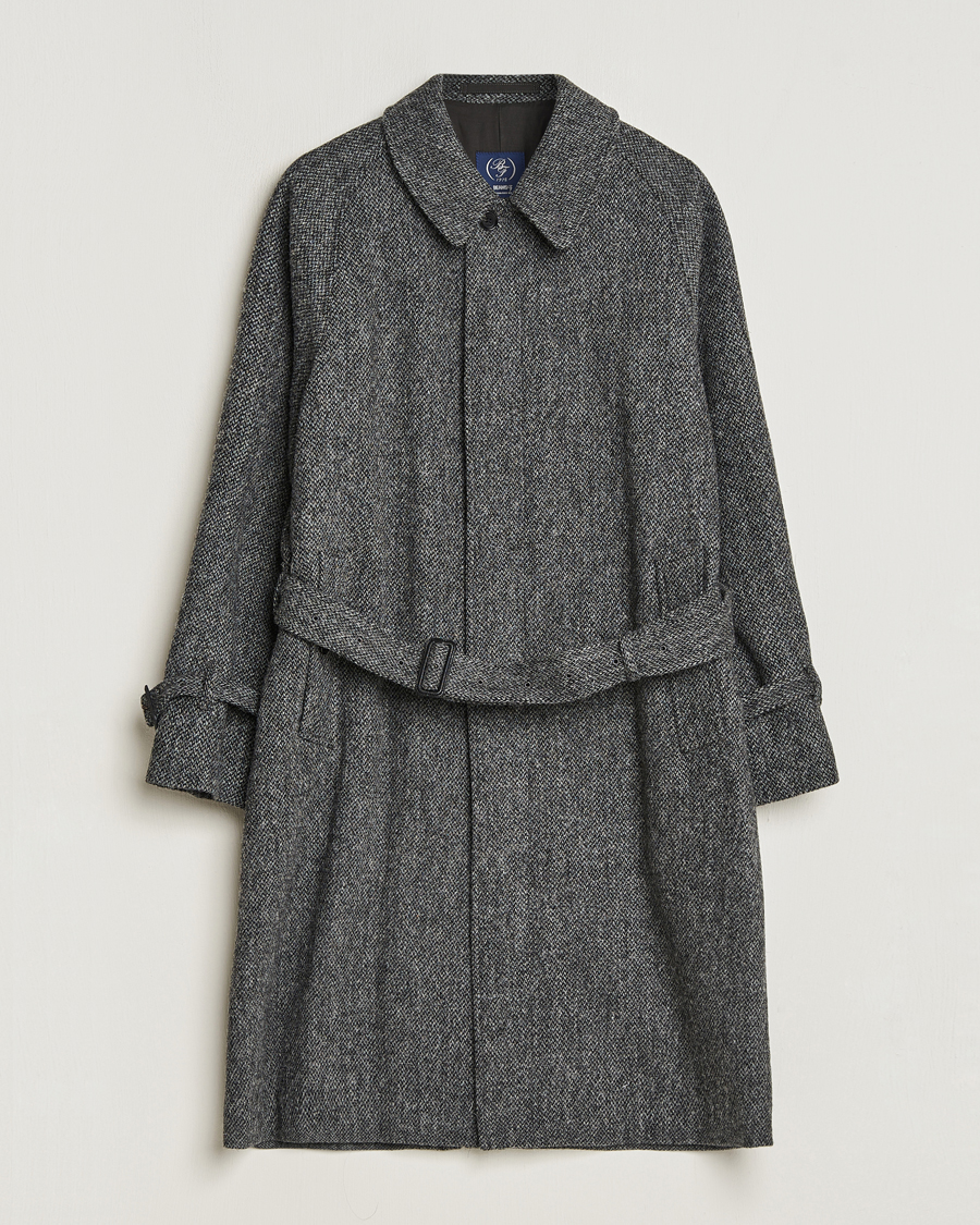 Herr | Jackor | Beams F | Harris Tweed Raglan Coat Dark Grey