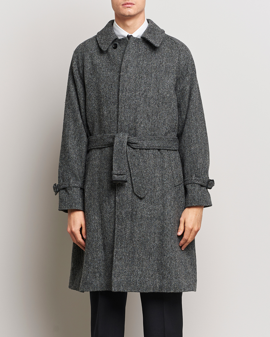 Herr | Jackor | Beams F | Harris Tweed Raglan Coat Dark Grey