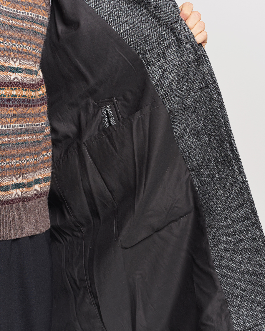 Herr | Jackor | Beams F | Harris Tweed Raglan Coat Dark Grey