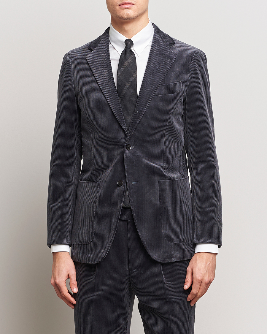 Herr | Kavajer | Beams F | Corduroy Blazer Charcoal