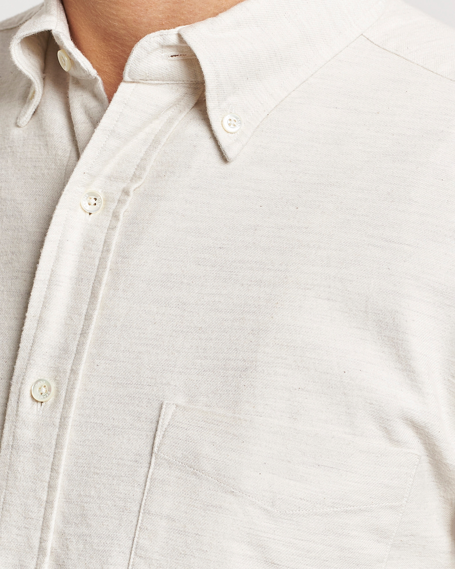 Herr | Skjortor | BEAMS PLUS | Flannel Button Down Shirt Off White