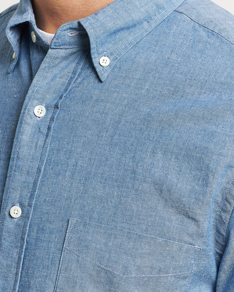 Herr | Skjortor | BEAMS PLUS | Chambray Button Down Shirt Blue