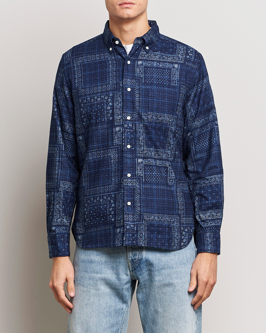 Herr | Skjortor | BEAMS PLUS | Patchwork Button Down Shirt Indigo