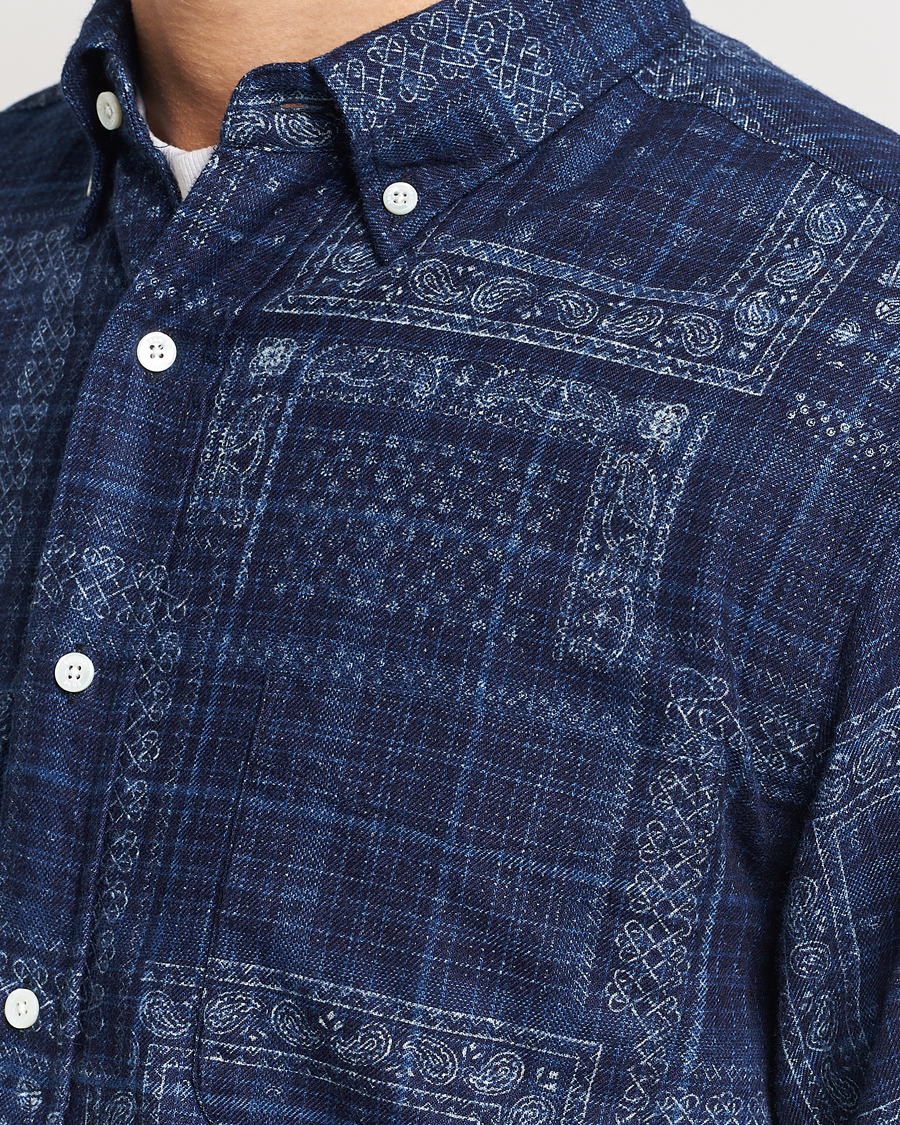 Herr | Skjortor | BEAMS PLUS | Patchwork Button Down Shirt Indigo