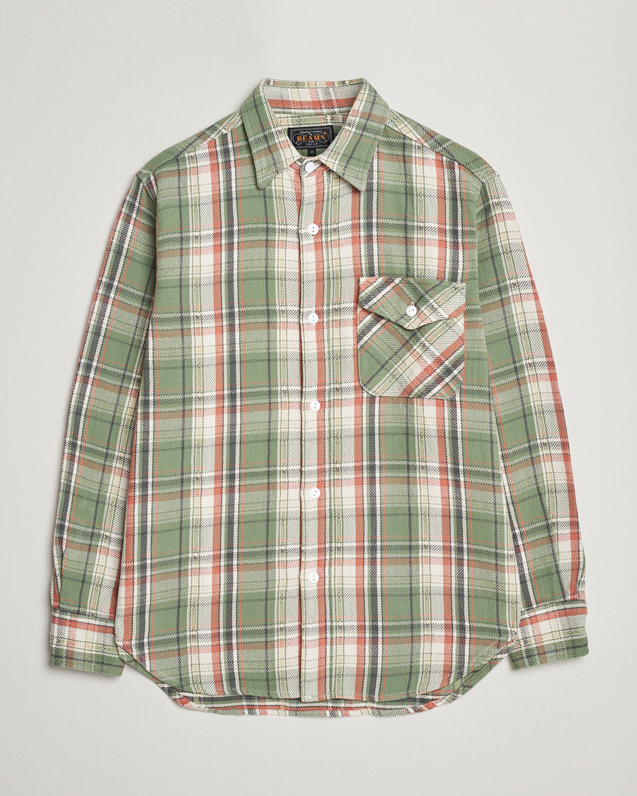 Herr | Skjortor | BEAMS PLUS | Dobby Guide Overshirt Pale Green