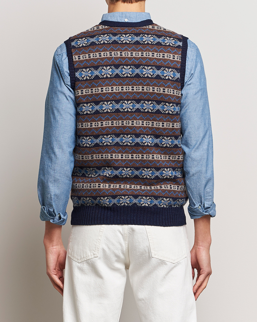 Herr | Tröjor | BEAMS PLUS | Fairisle Knit Vest Brown