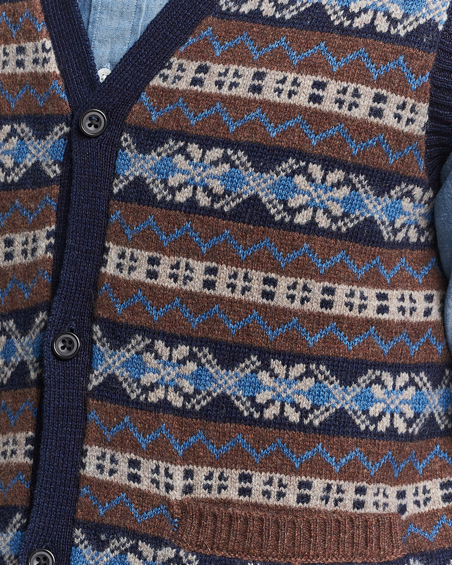 Herr | Tröjor | BEAMS PLUS | Fairisle Knit Vest Brown