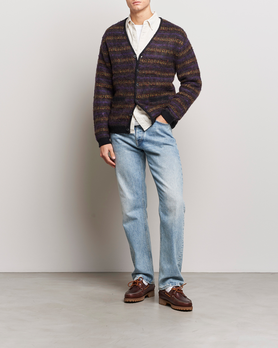 Herr | Tröjor | BEAMS PLUS | Fairisle Jacquard Cardigan Grey