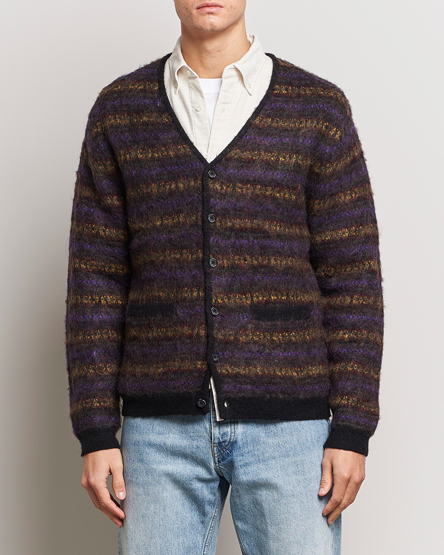 Herr | Tröjor | BEAMS PLUS | Fairisle Jacquard Cardigan Grey