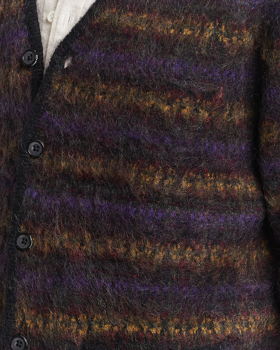 Herr | Tröjor | BEAMS PLUS | Fairisle Jacquard Cardigan Grey
