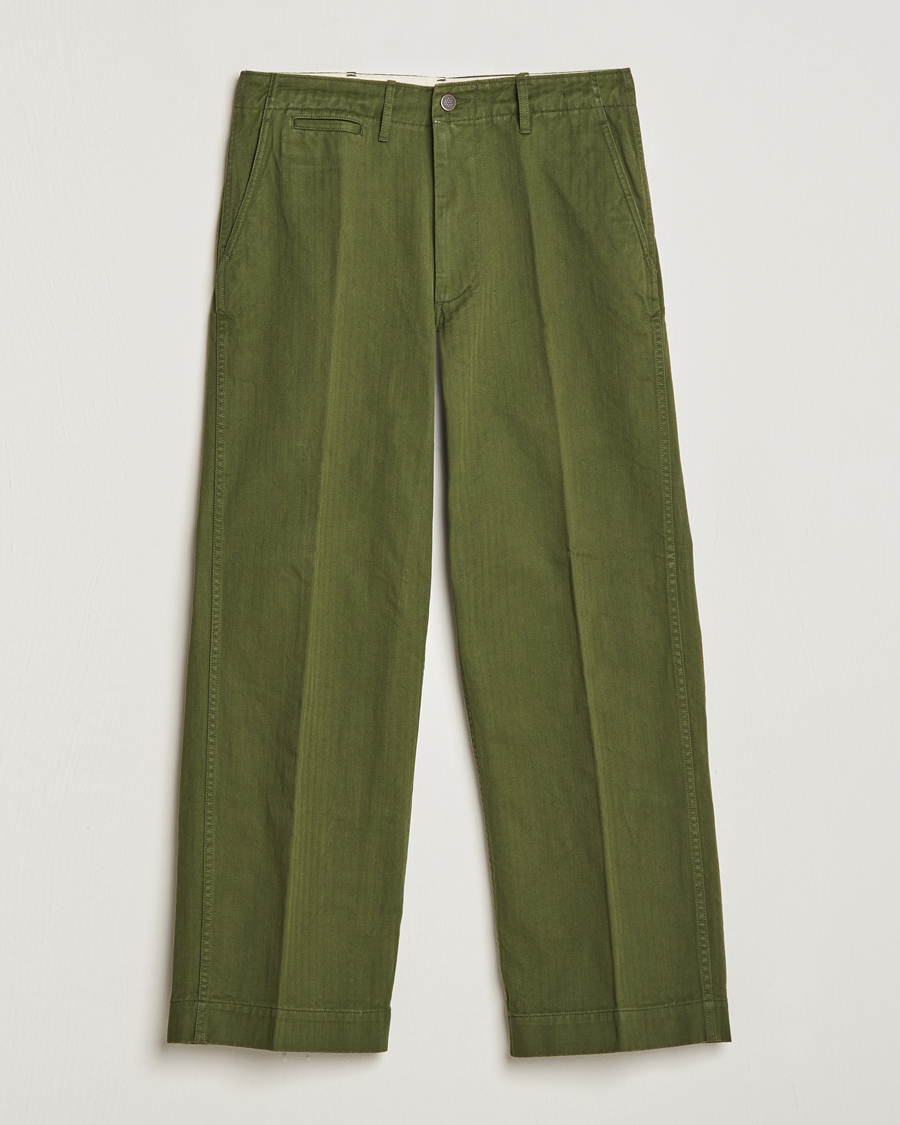 Herr | Byxor | BEAMS PLUS | MIL Herringbone Trousers Olive