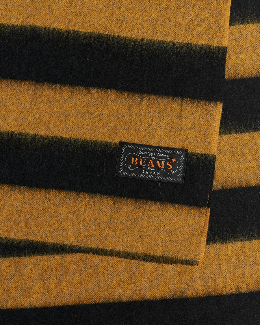 Herr | BEAMS PLUS Cashmere Stripe Scarf Black/Yellow | BEAMS PLUS | Cashmere Stripe Scarf Black/Yellow