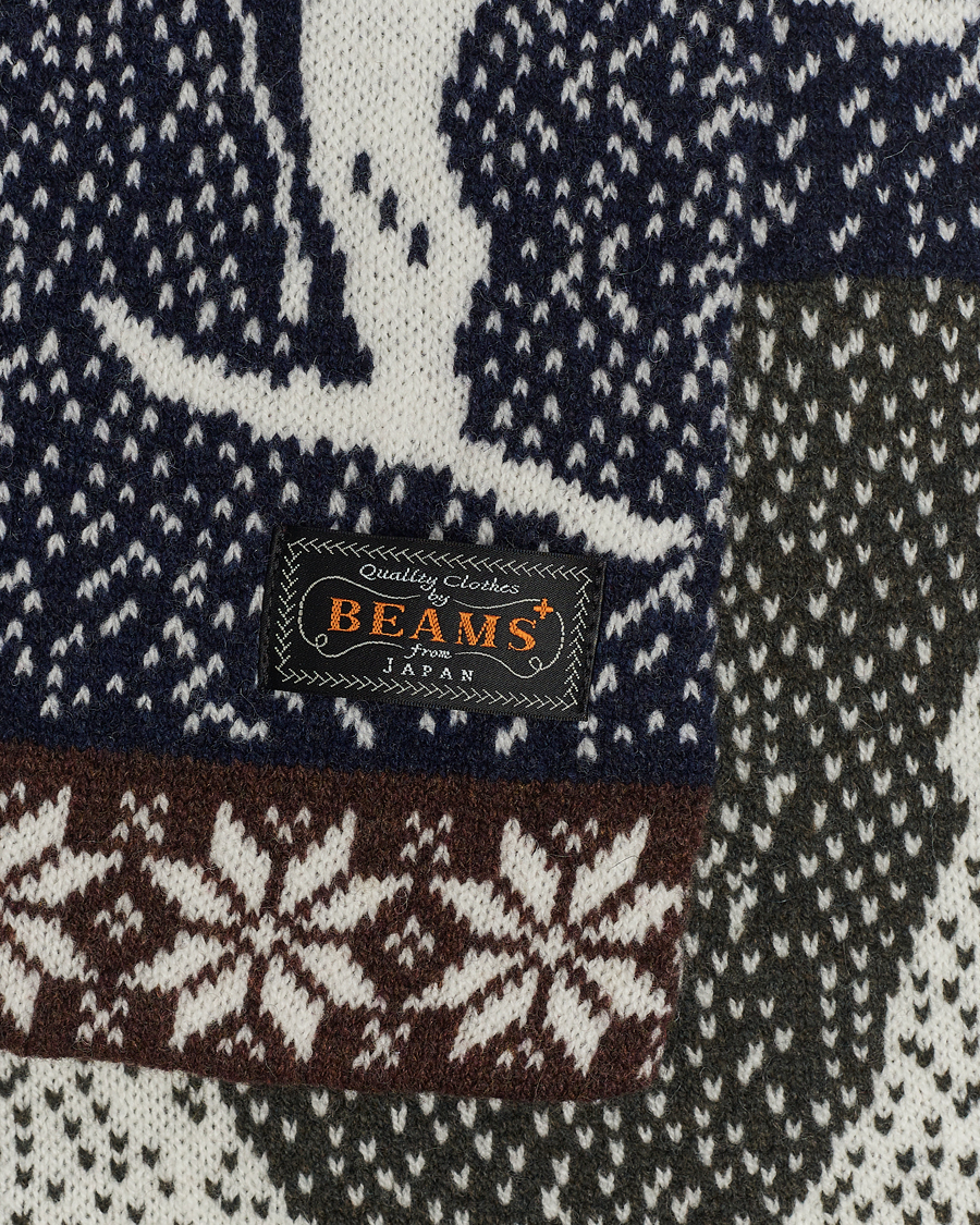 Herr | BEAMS PLUS Nordic Jacquard Muffler Scarf Natural | BEAMS PLUS | Nordic Jacquard Muffler Scarf Natural