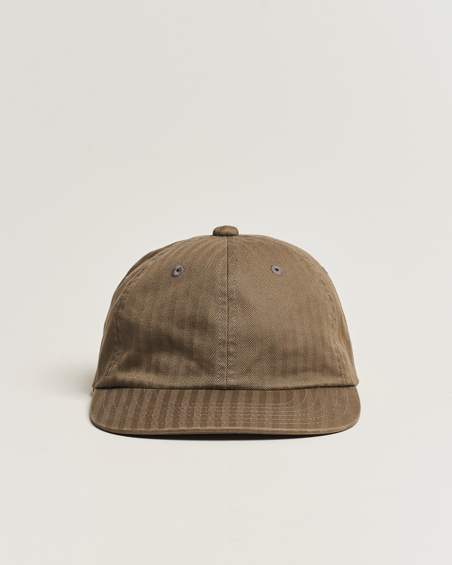 Herr | BEAMS PLUS 6 Panel Herringbone Cap Olive | BEAMS PLUS | 6 Panel Herringbone Cap Olive