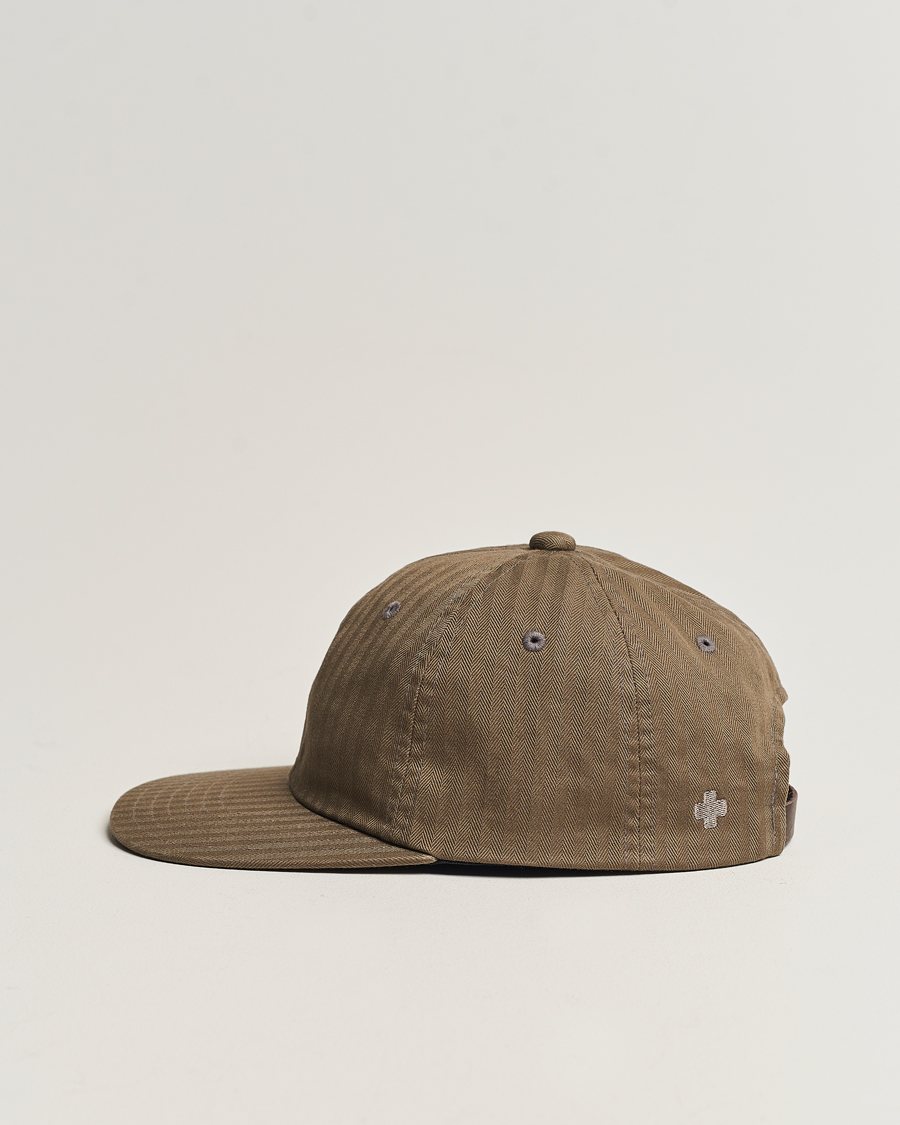 Herr | BEAMS PLUS 6 Panel Herringbone Cap Olive | BEAMS PLUS | 6 Panel Herringbone Cap Olive