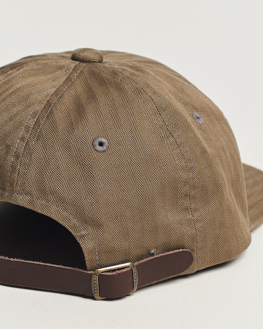 Herr | BEAMS PLUS 6 Panel Herringbone Cap Olive | BEAMS PLUS | 6 Panel Herringbone Cap Olive