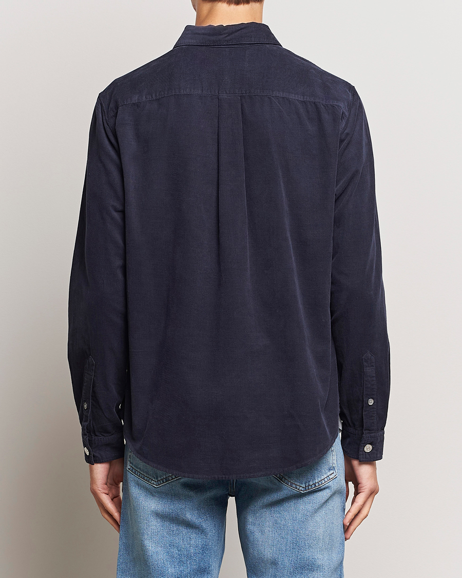 Herr | Skjortor | FRAME | Douple Pocket Micro Cord Shirt Midnight Blue