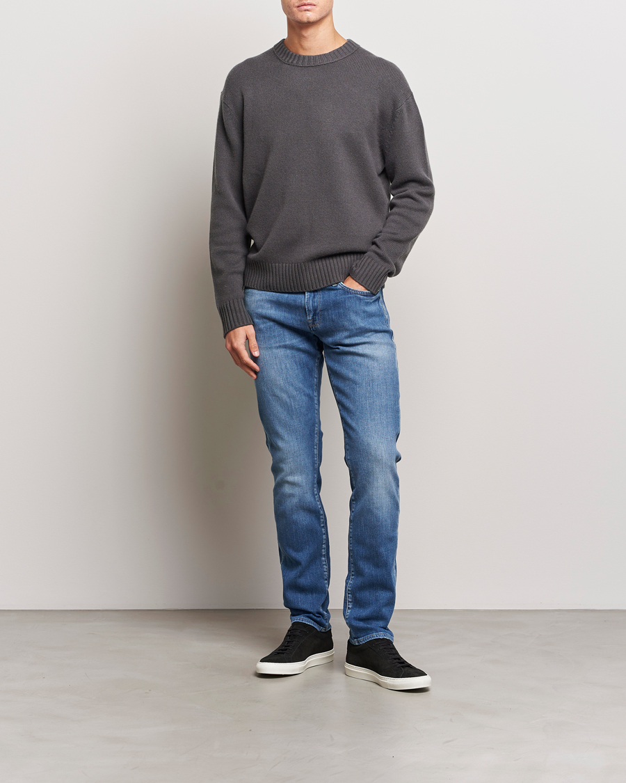 Herr | Tröjor | FRAME | Cashmere Sweater Charcoal Grey