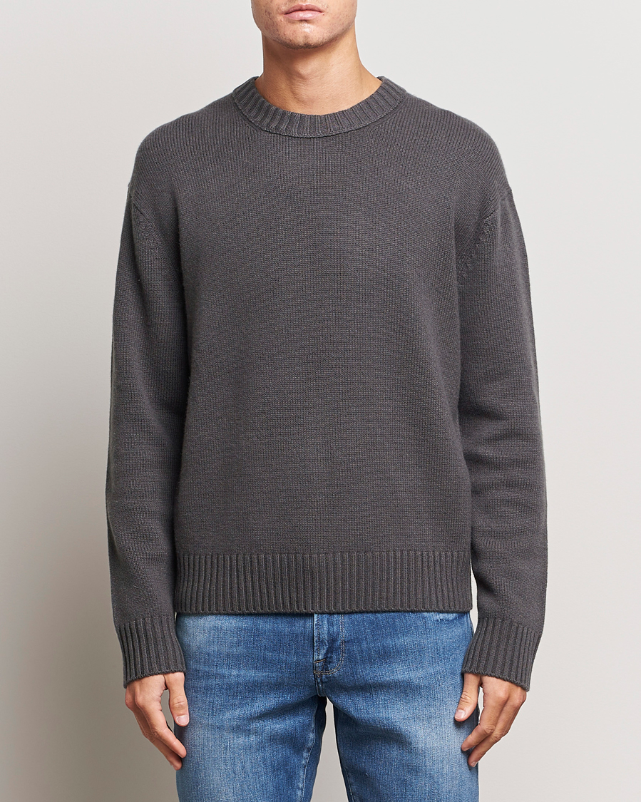 Herr | Tröjor | FRAME | Cashmere Sweater Charcoal Grey