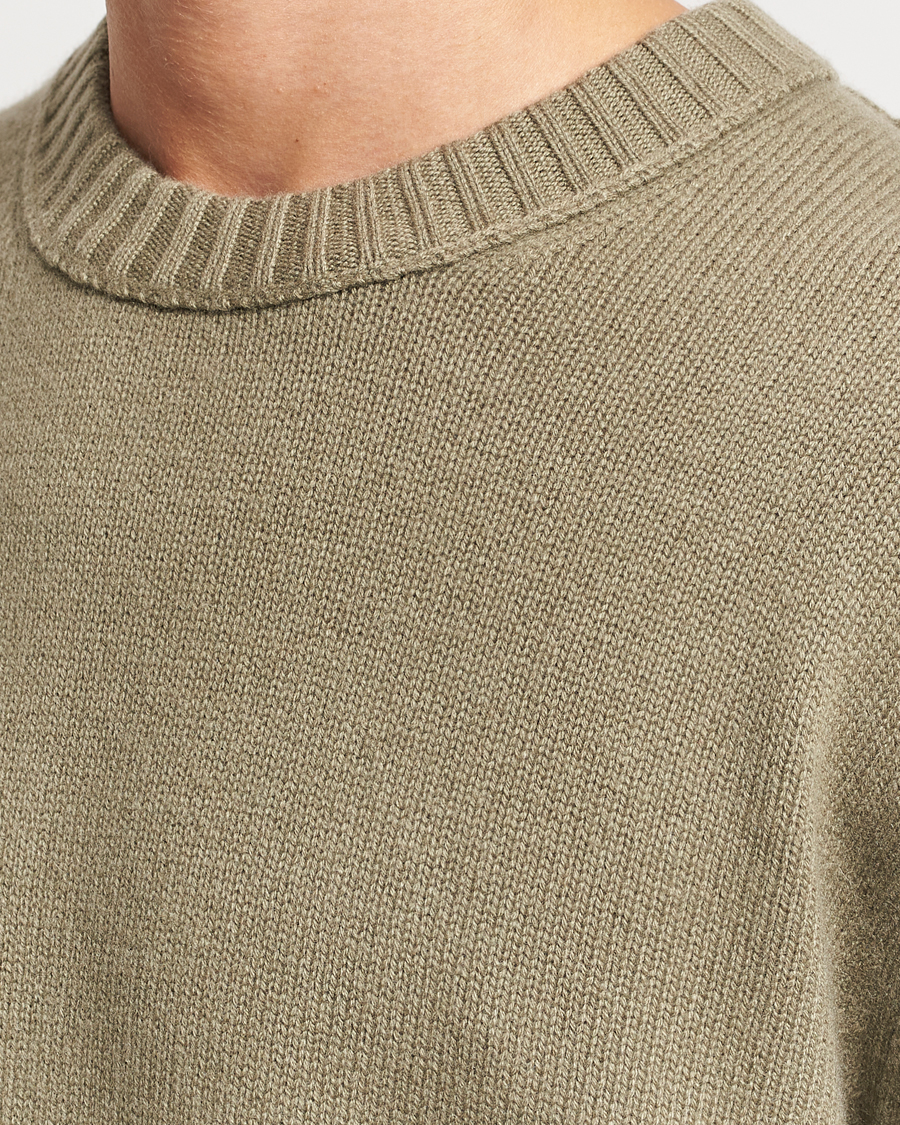 Herr | Tröjor | FRAME | Cashmere Sweater Khaki Green
