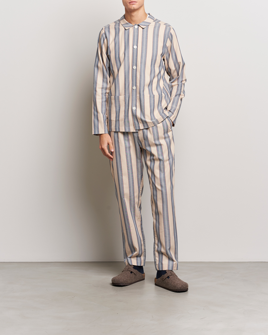 Herr | Pyjamas & Morgonrockar | Nufferton | Uno Old School Pyjama Set Beige/Blue