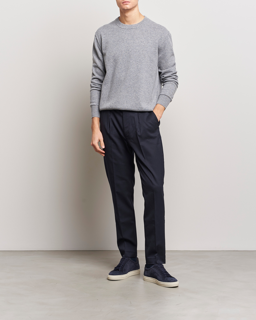 Herr | Tröjor | Filippa K | 93 Knitted Lambswool Crew Neck Sweater Grey Melange