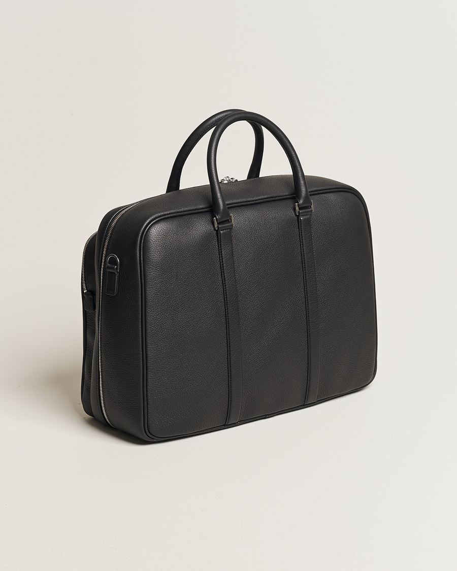 Herr | Nya produktbilder | Canali | Grain Leather Weekend Bag Black