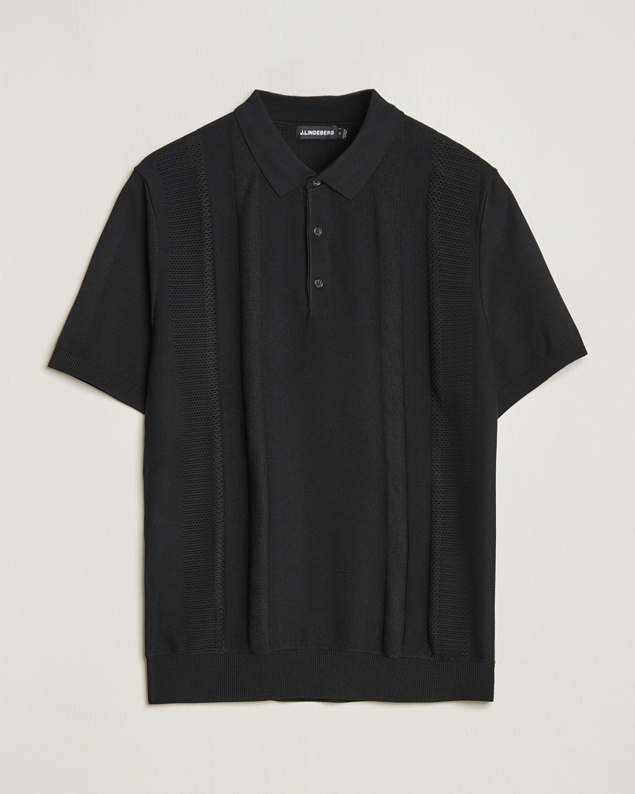 Herr | Pikéer | J.Lindeberg | Ryce Texture Blocking Polo Black