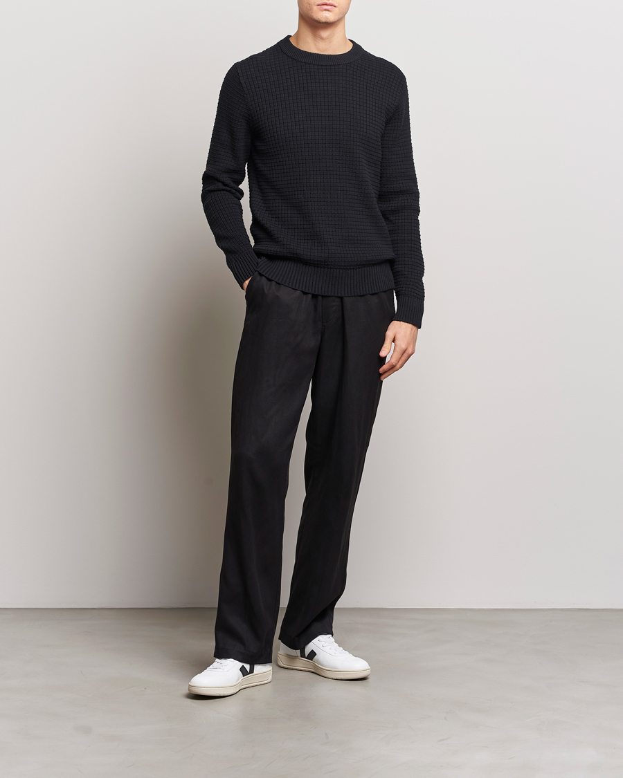 Herr | Tröjor | J.Lindeberg | Archer Structure Sweater Black