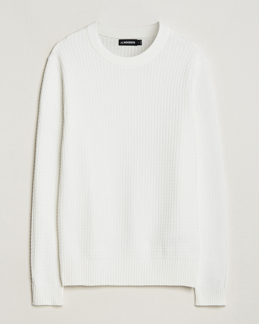 Herr | Tröjor | J.Lindeberg | Archer Structure Sweater Cloud White