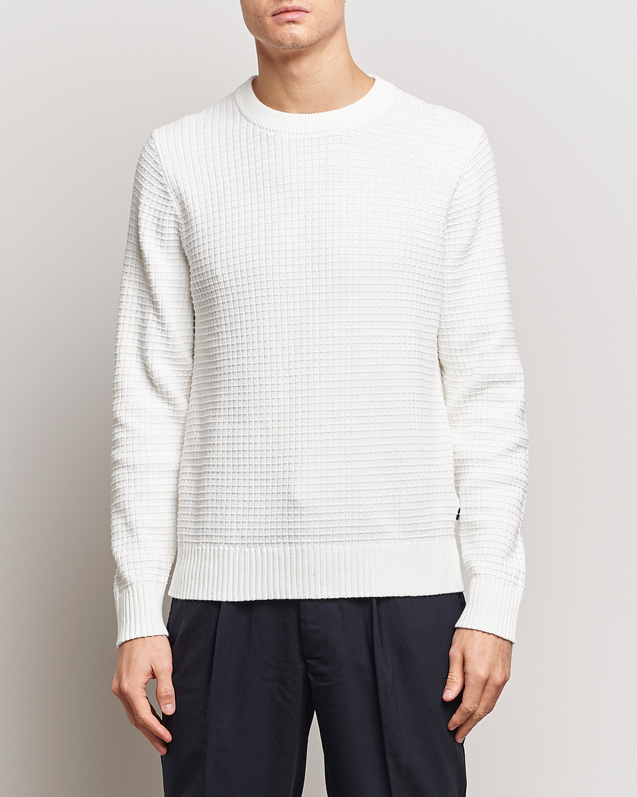 Herr | Tröjor | J.Lindeberg | Archer Structure Sweater Cloud White