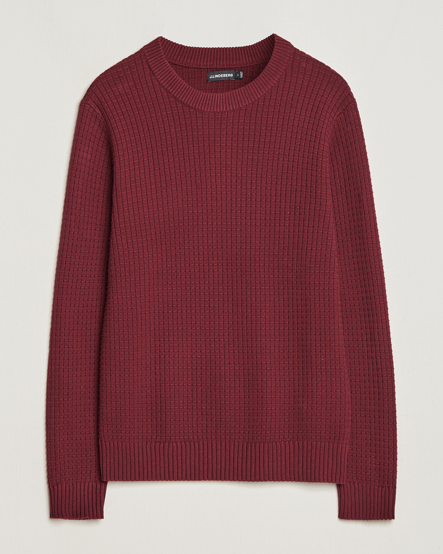 Herr | Tröjor | J.Lindeberg | Archer Structure Sweater Zinfandel