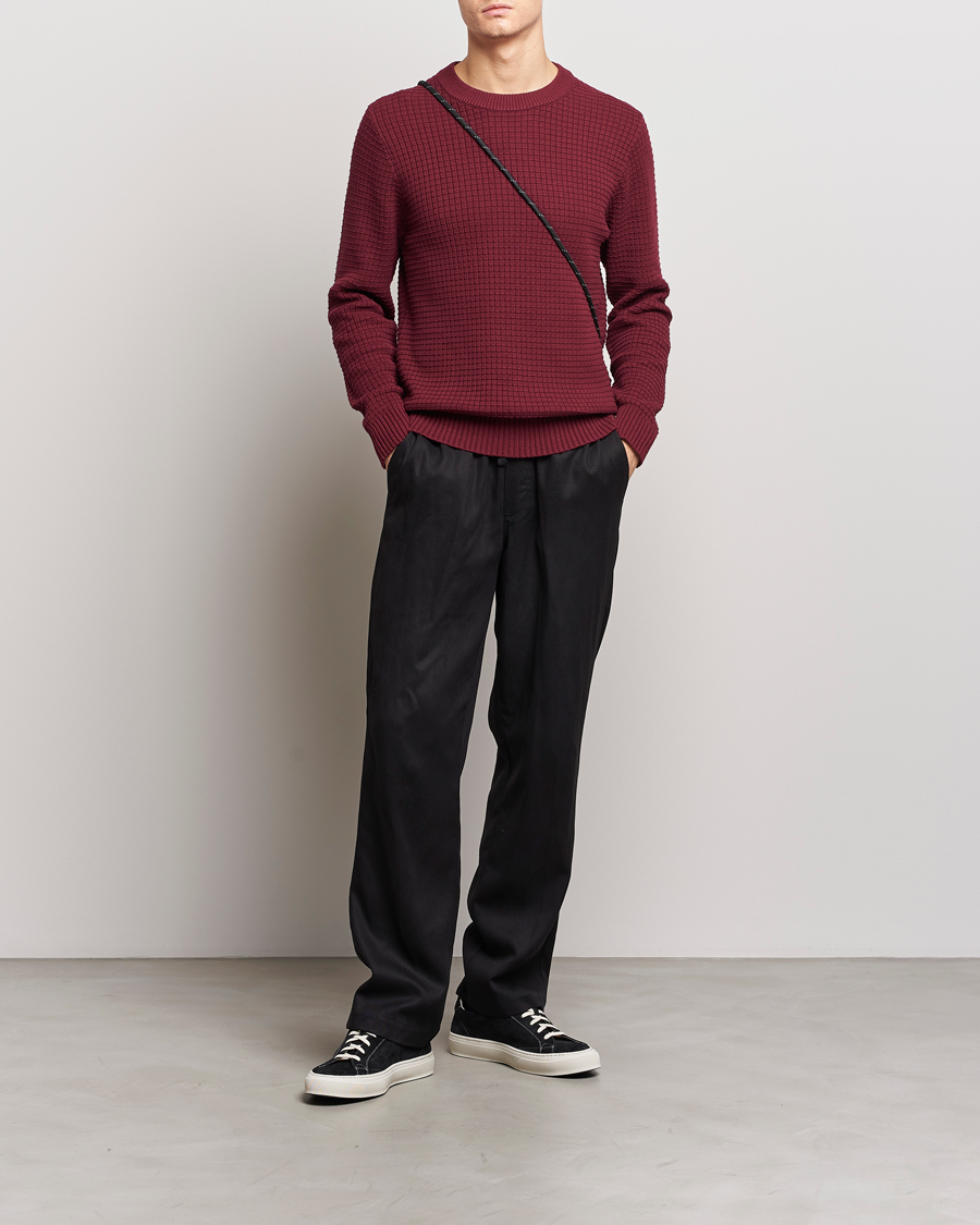 Herr | Tröjor | J.Lindeberg | Archer Structure Sweater Zinfandel