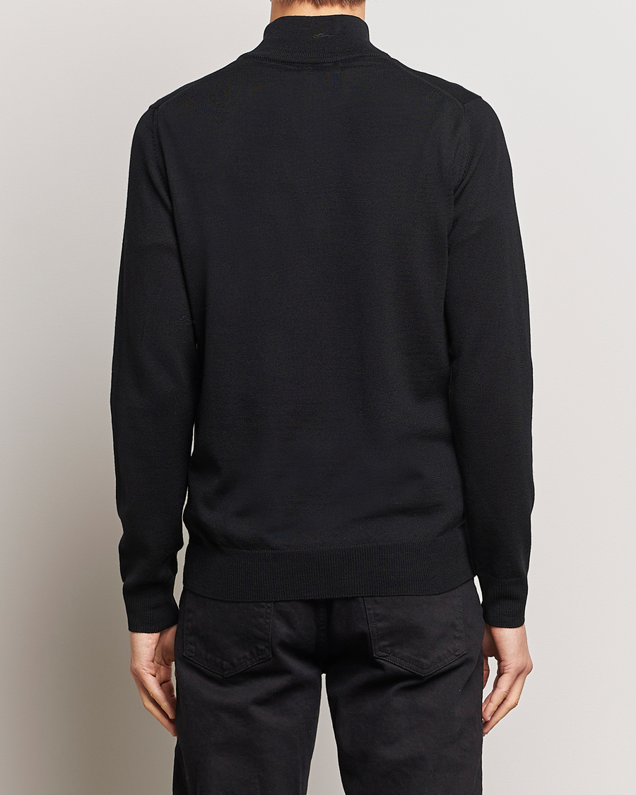 Herr | Tröjor | J.Lindeberg | Kiyan Quarter Zip Wool Sweater Black