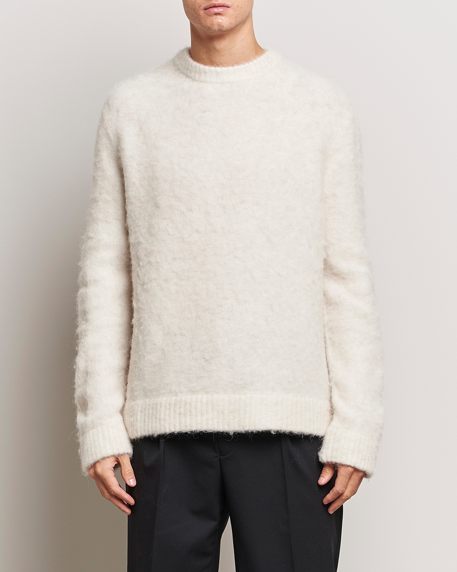 Herr |  | J.Lindeberg | Harold Hairy Knit Crew Cloud White