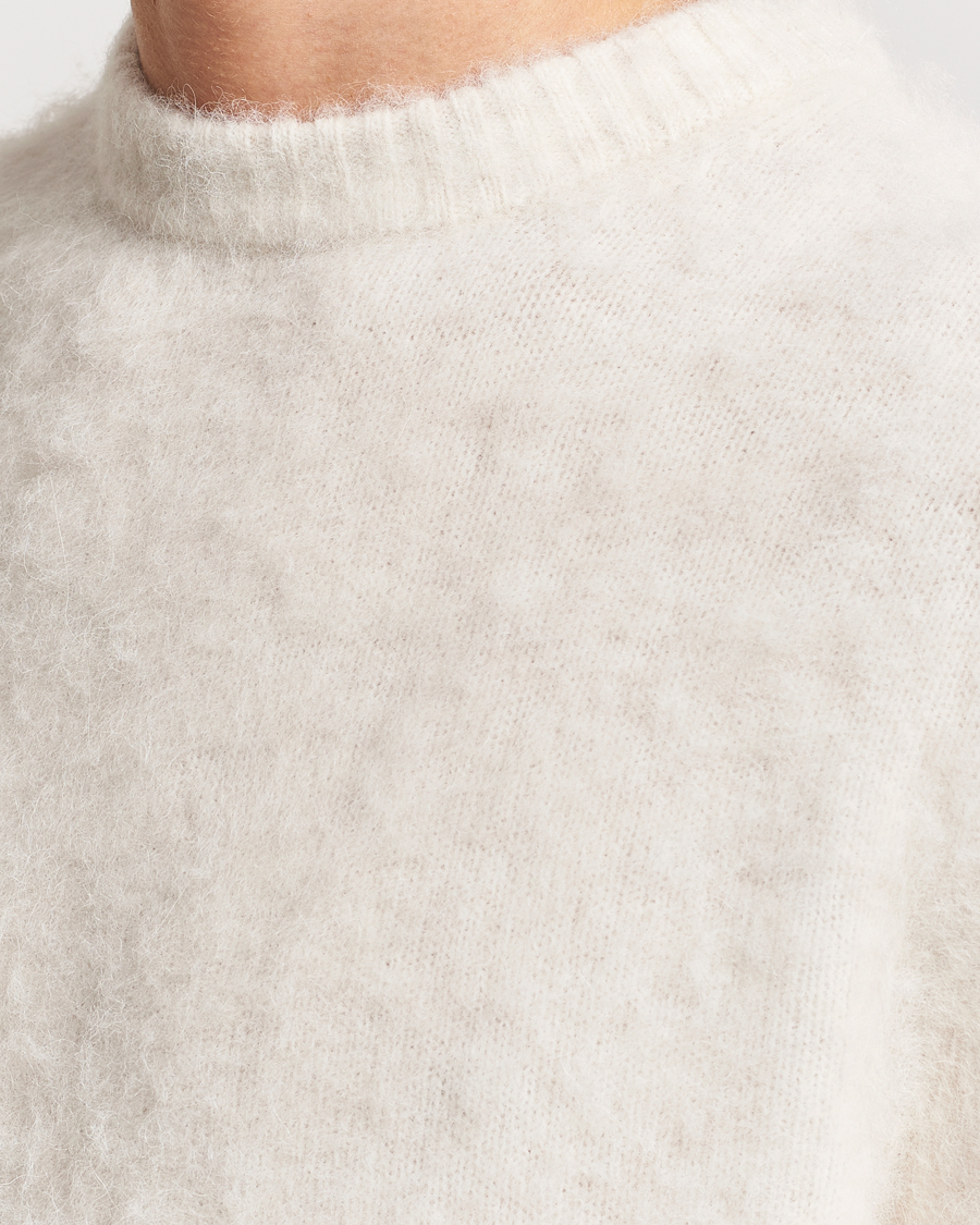 Herr | Tröjor | J.Lindeberg | Harold Hairy Knit Crew Cloud White